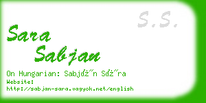 sara sabjan business card